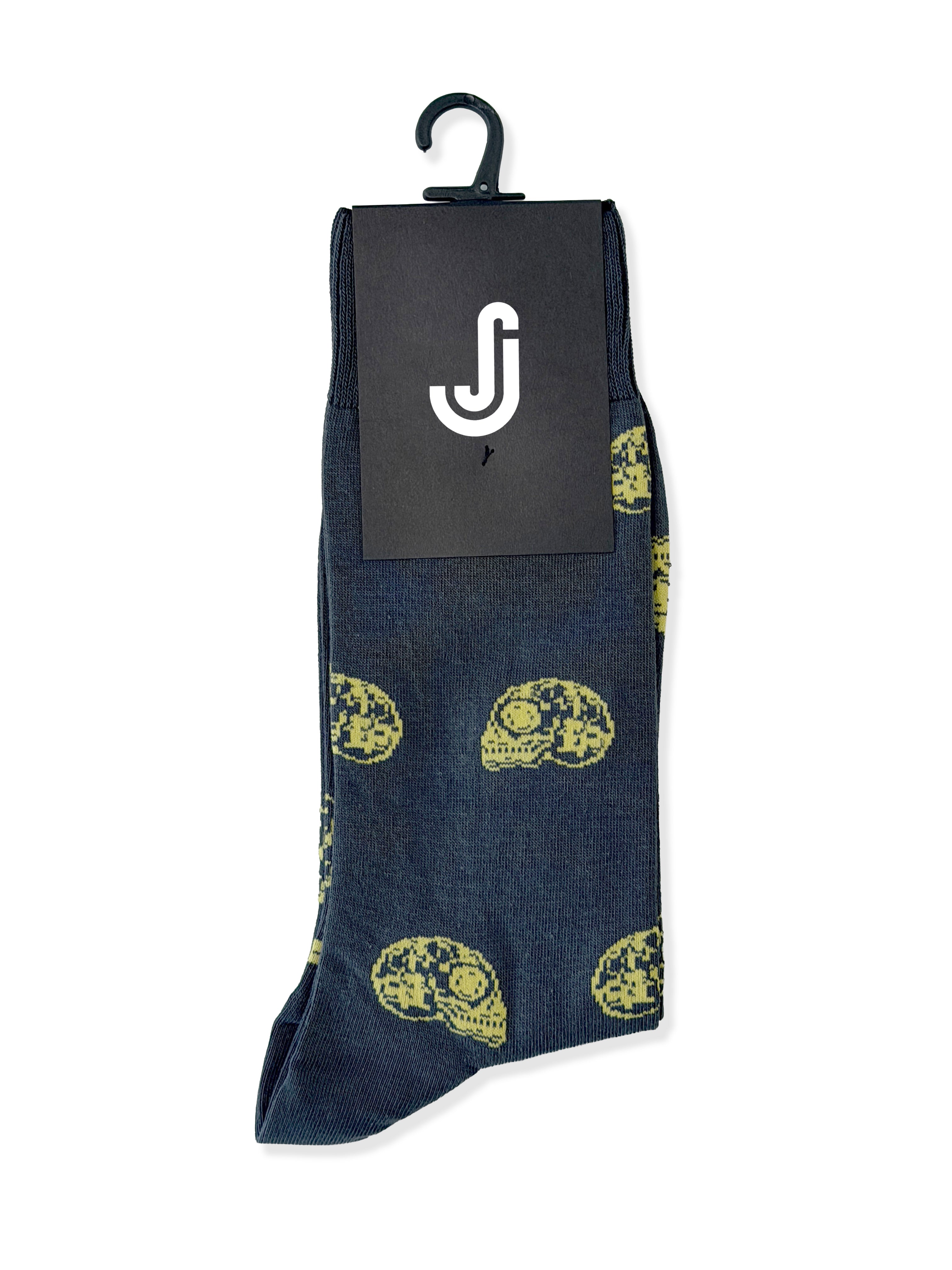 Mexican Skulls (Grey) Premium Pattern Socks | Cotton-Rich Socks by Jemsox