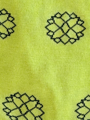 Teardrop Flower (Lime Green) Premium Pattern Socks | Cotton-Rich Floral Socks by Jemsox