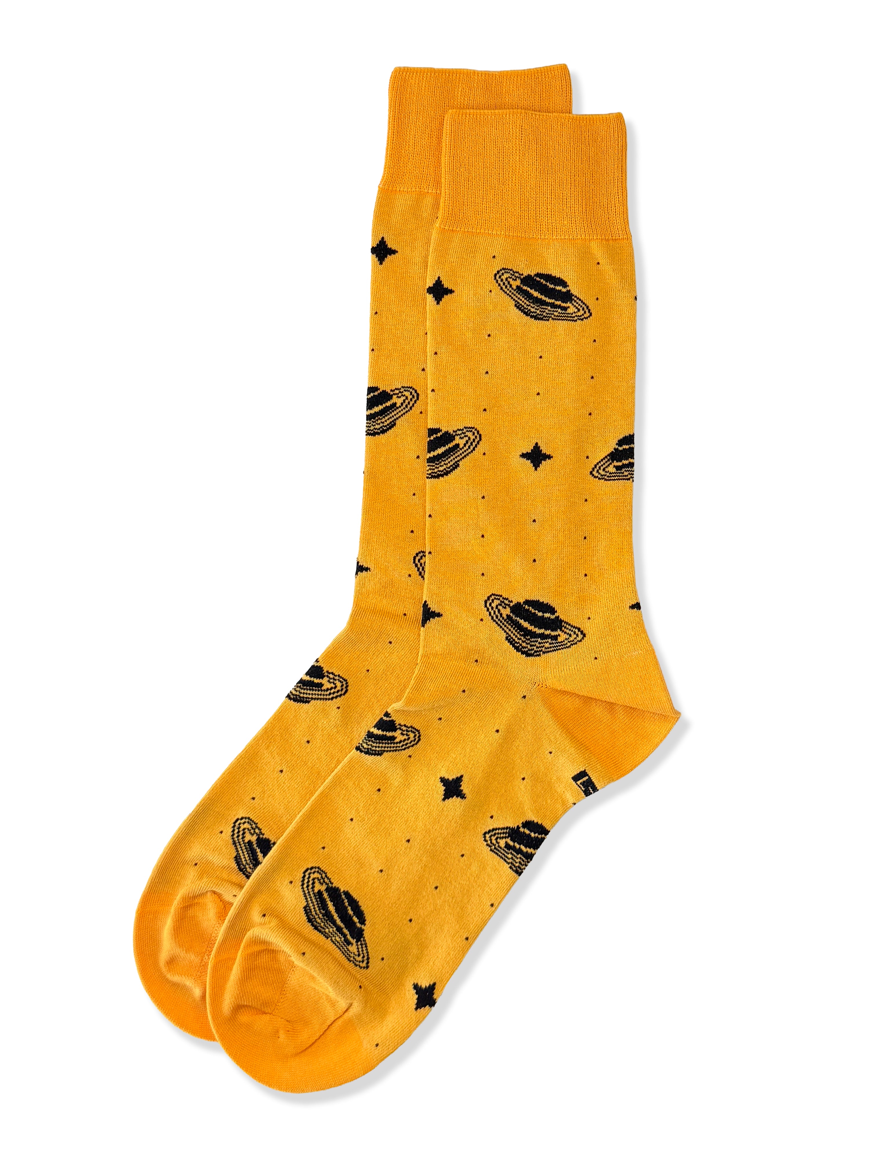 Space & Planets Design Socks | Cosmic Yellow Novelty Socks