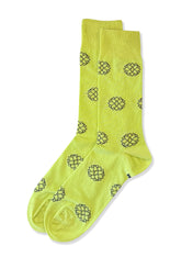 Teardrop Flower (Lime Green) Premium Pattern Socks | Cotton-Rich Floral Socks by Jemsox