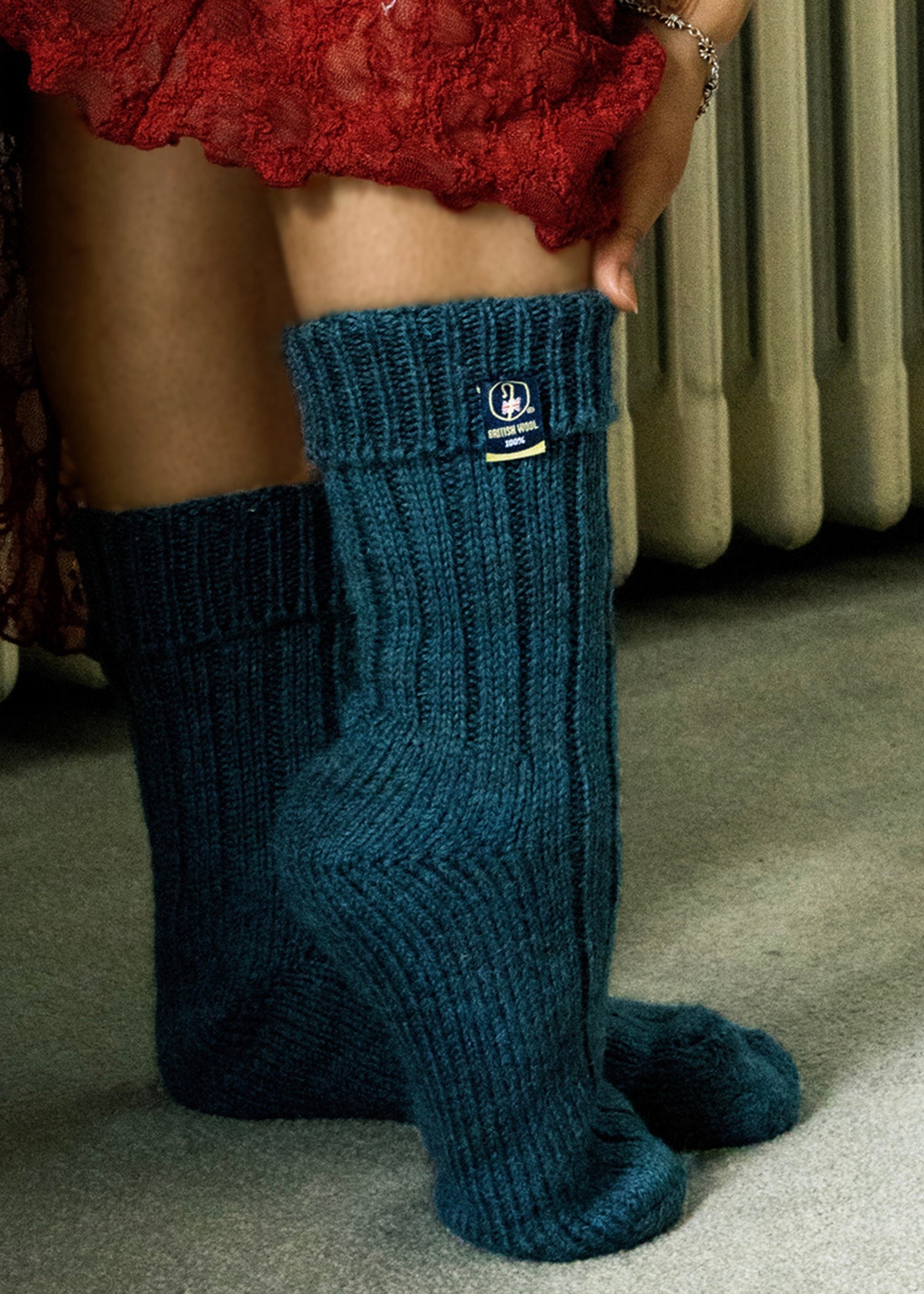 British Wool Boot Socks – Mallard | 100% British Wool Luxury Boot Socks