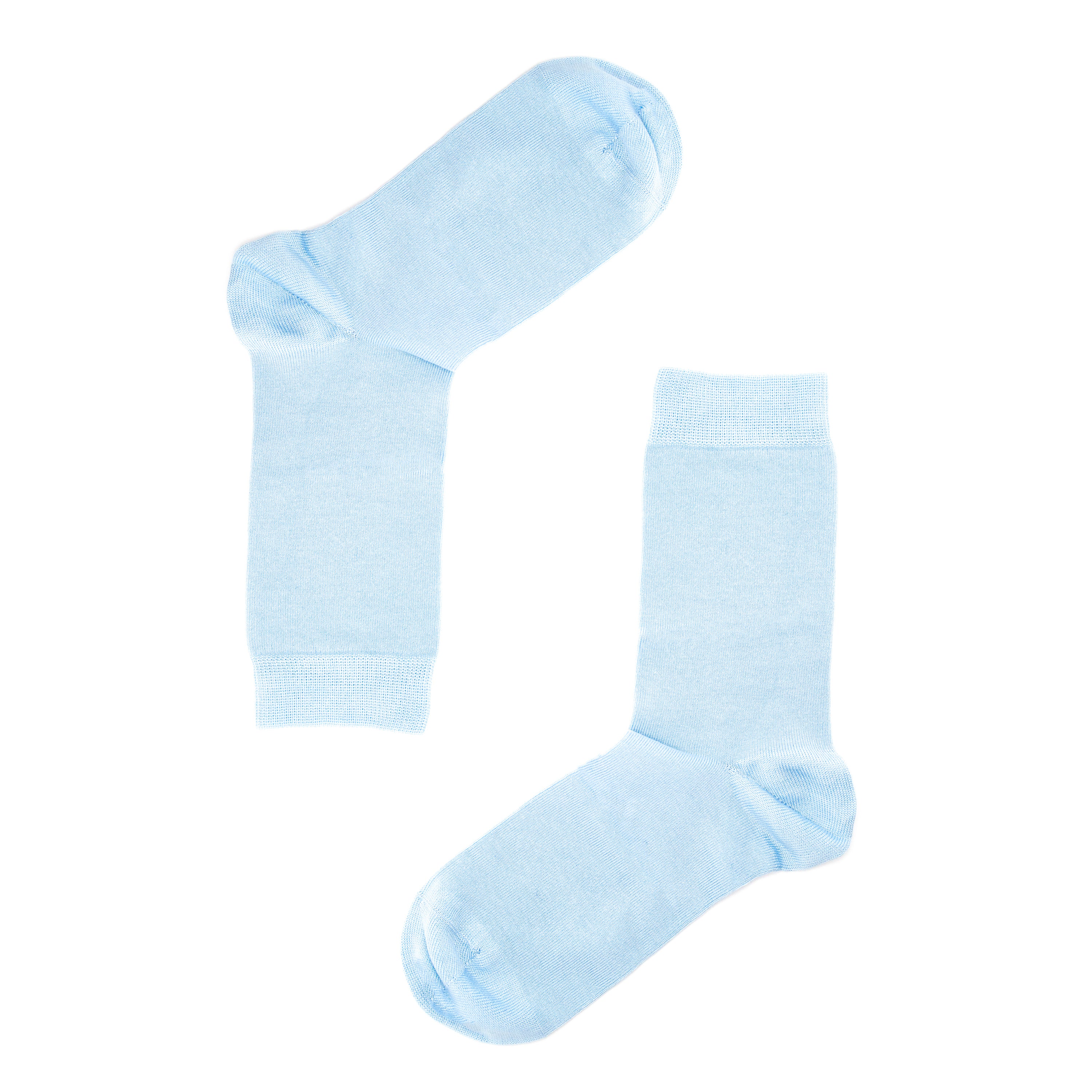 Luxury Socks Multipack 3 Pairs / 5-Pairs Sky Blue Plain Colour Men's Crew Socks Size 7-12