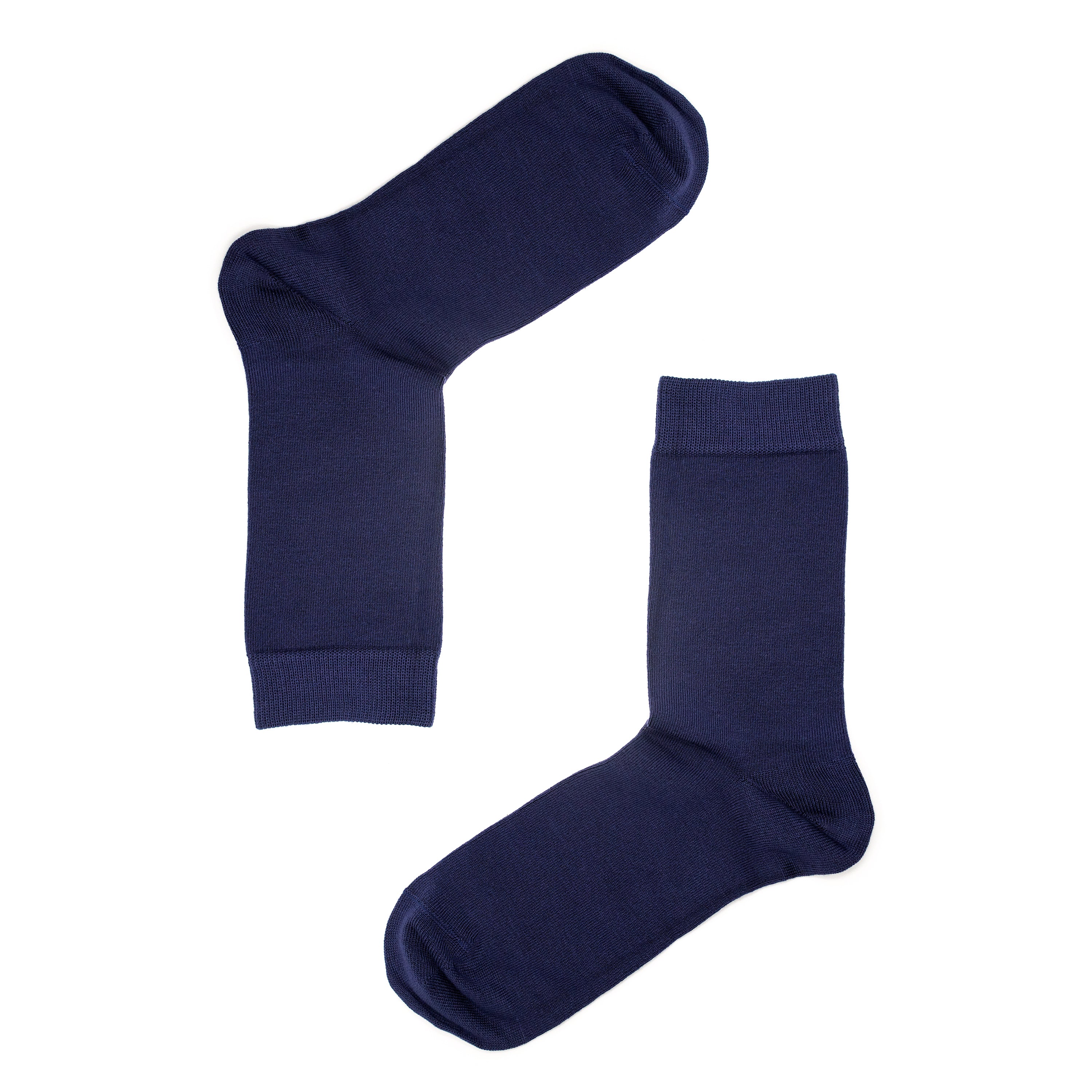 Luxury Socks Multipack 3 Pairs / 5-Pairs Navy Plain Colour Men's Crew Socks Size 7-12