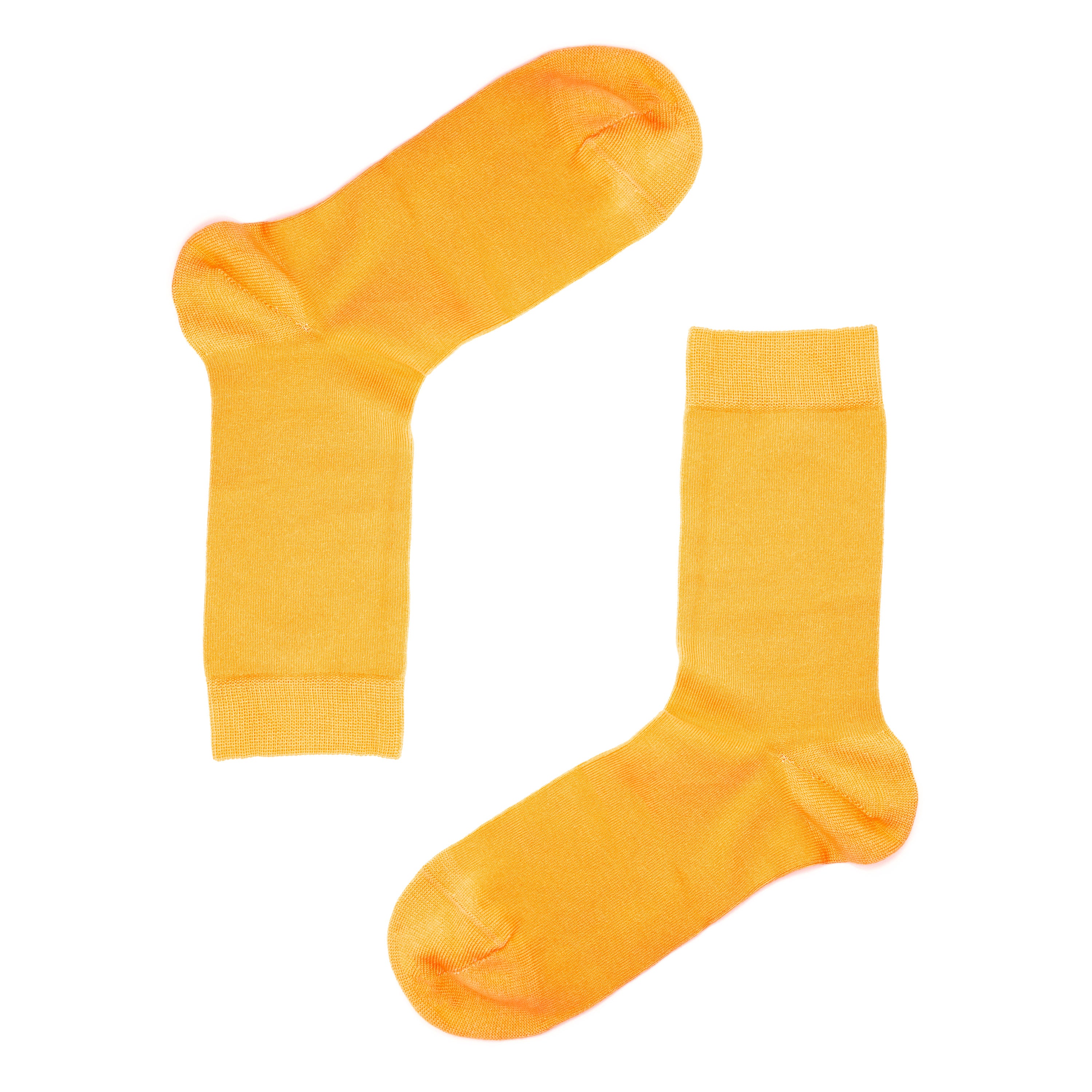 Luxury Socks Multipack 3 Pairs / 5-Pairs Orange Plain Colour Men's Crew Socks Size 7-12