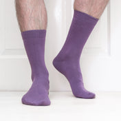 Luxury Socks Multipack 3 Pairs / 5-Pairs Purple Plain Colour Men's Crew Socks Size 7-12