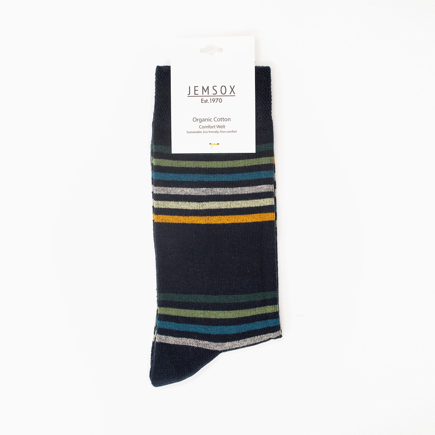 5pk Ashbourne & Vale Quintet - Organic Cotton Comfort Welt Socks (One Size UK 9-12)