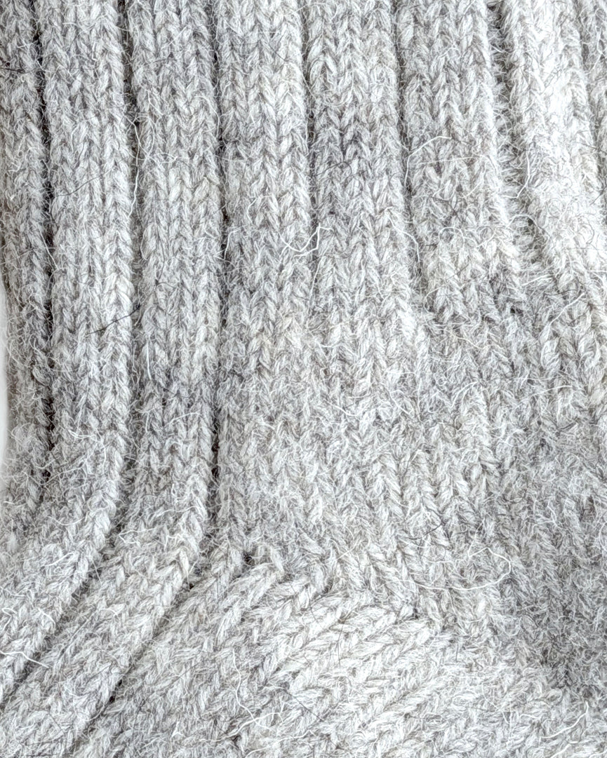 British Wool Boot Socks – Light Grey Natural | 100% British Wool Luxury Boot Socks