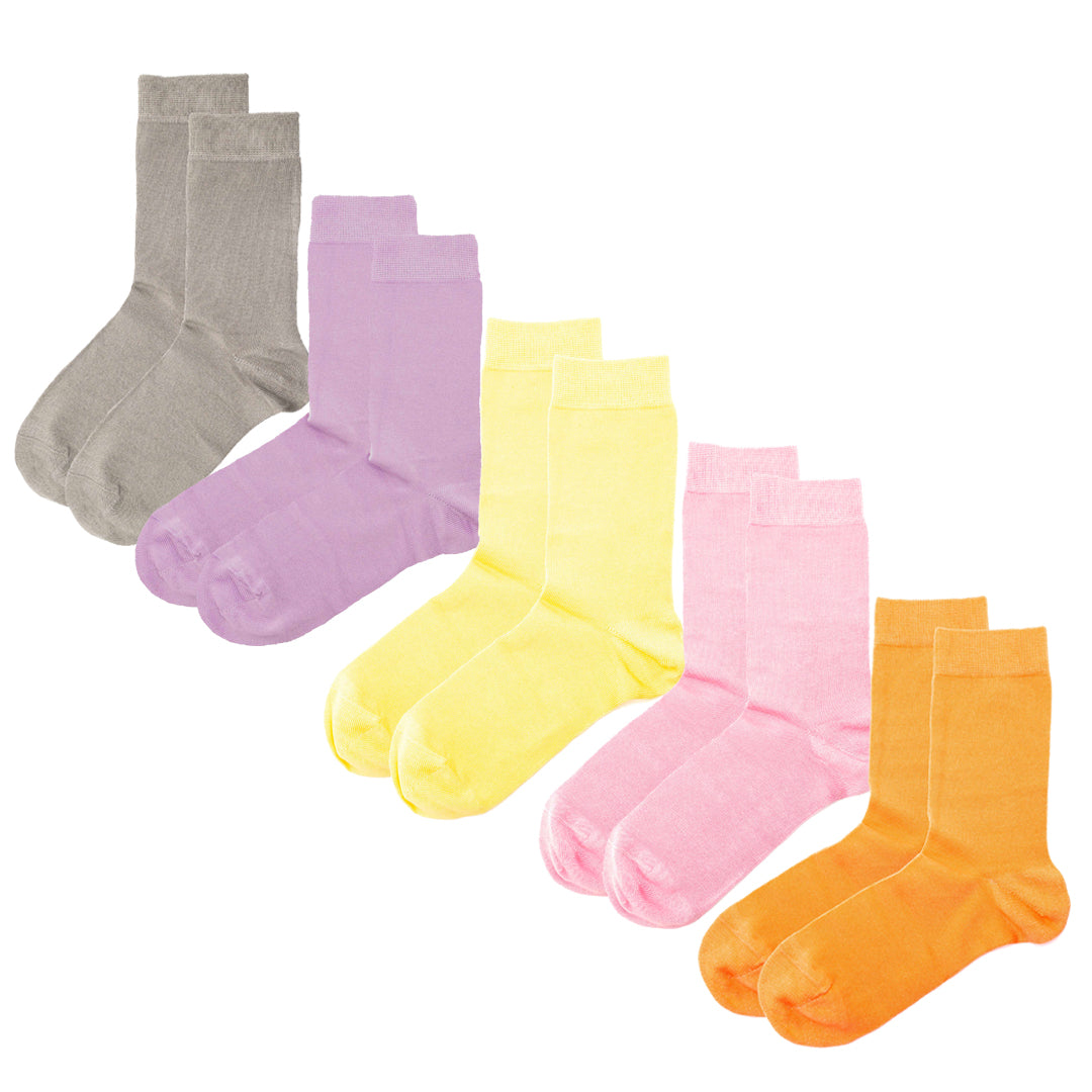Luxury Plain Colour Socks Neutrals – 5 Pair Gift Set