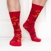 6 Pack Red Organic Cotton Mens Socks | Comfort Welt Collection