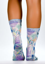 PASTEL LEAVES Ladies Fun Gift Socks