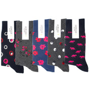 5-Pack Multi Pink Organic Cotton Socks – Mens Crew