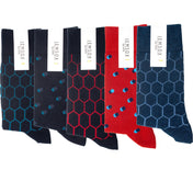 5-Pack Multi Hexagon Organic Cotton Mens Socks
