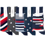 5-Pack Multi Spot & Stripe Organic Cotton Socks