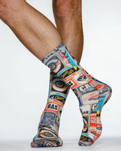 Retro Car Service Badges themed socks