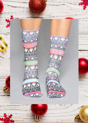 Santa Ethnic Design Christmas Mens Socks