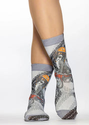 SCOOTER DOG Ladies Novelty Gift Socks