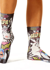 SELFIE BOOM Ladies Novelty Gift Socks