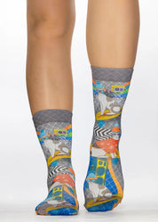 SKATER CAT Ladies Novelty Gift Socks