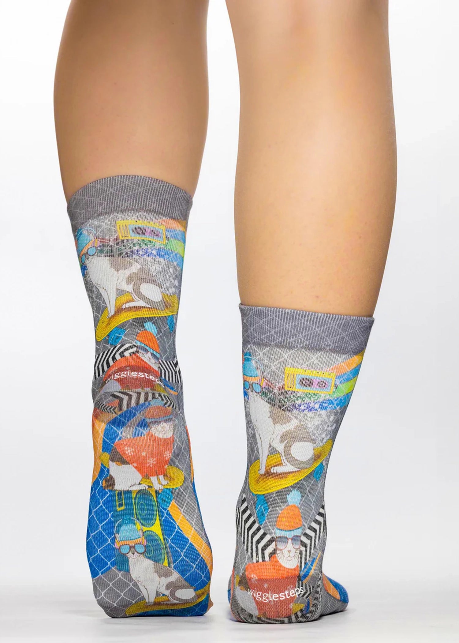 SKATER CAT Ladies Novelty Gift Socks