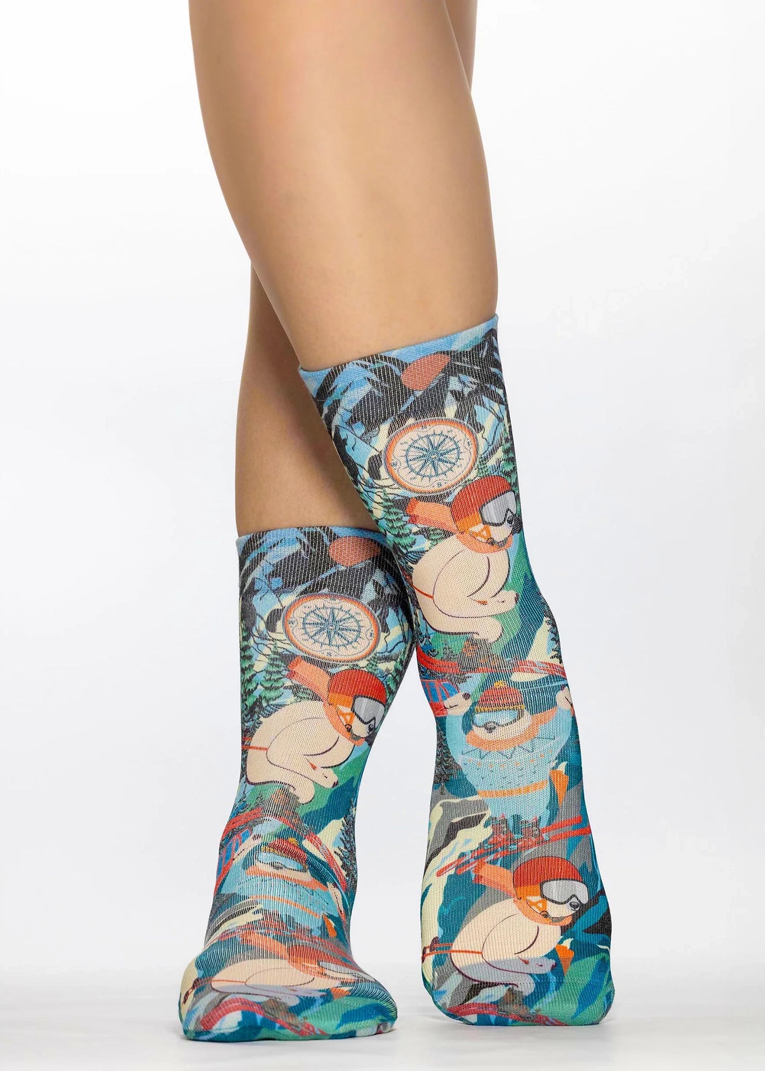 SKI BEAR Ladies Novelty Gift Socks
