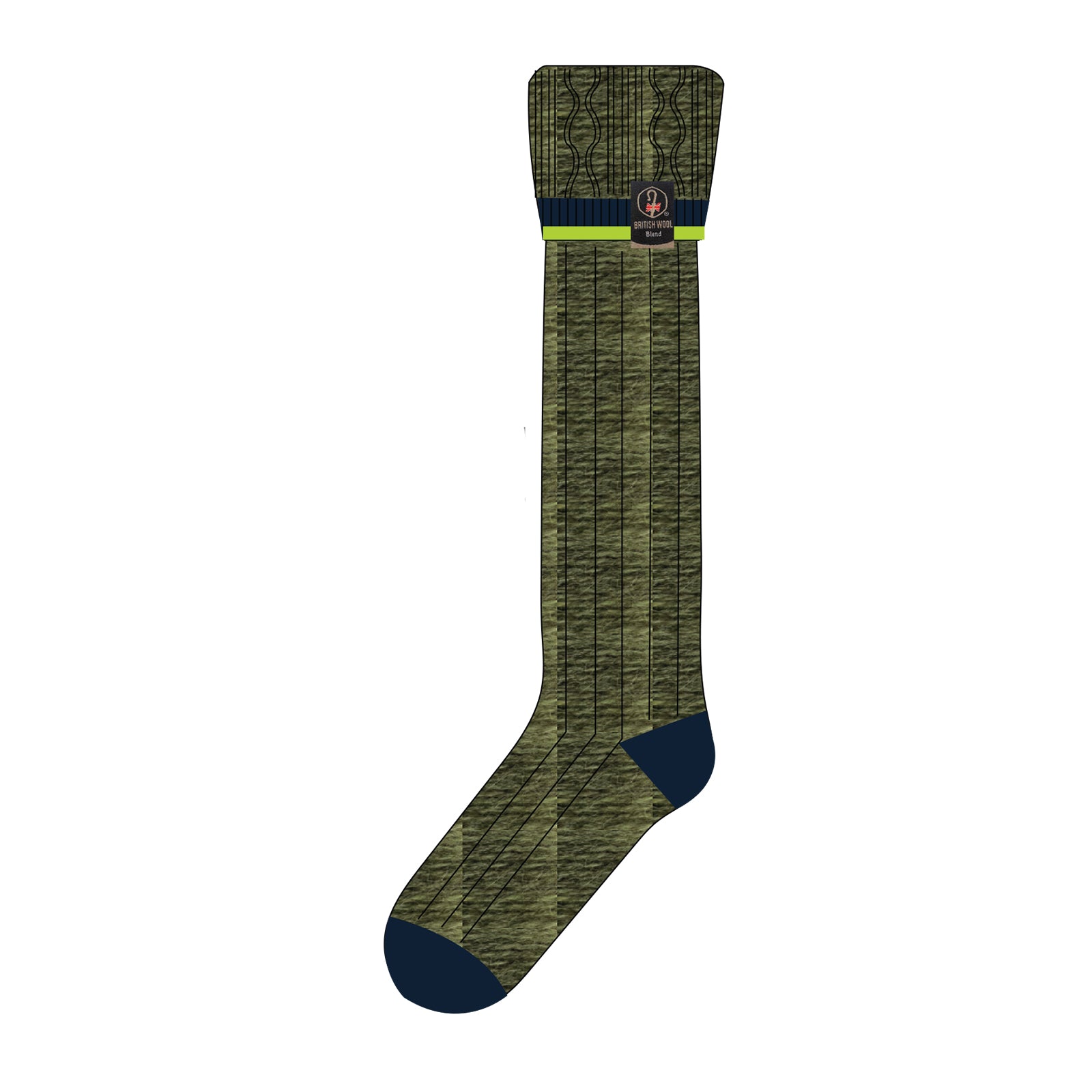 100% British Wool Wellington Boot Socks – Dark Apple Green | UK 4-7