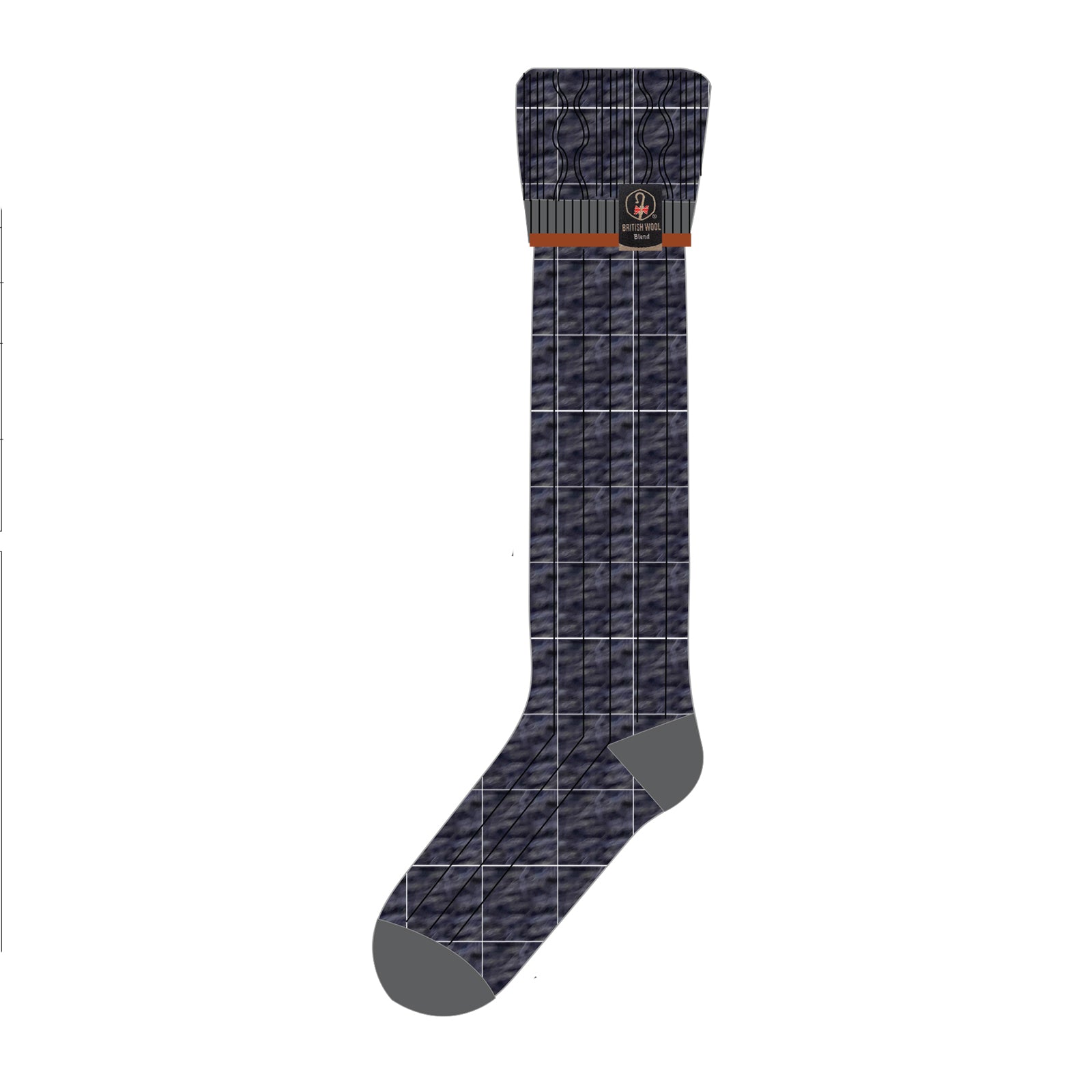 100% British Wool Wellington Boot Socks – Navy | UK 8–12