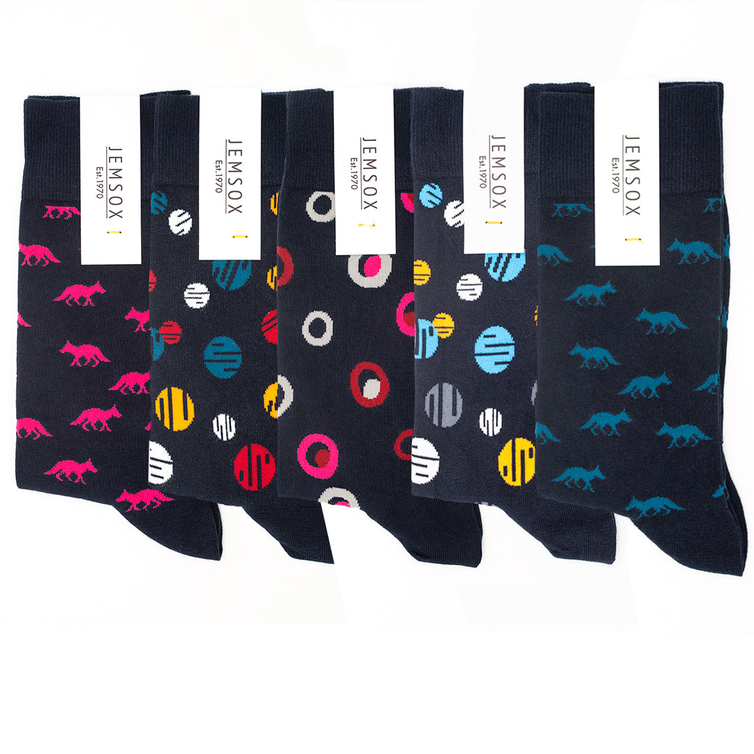Jemsox Men’s 5-Pack Premium Socks Multipack - Crew Socks for Everyday, Dress & Athletic Use
