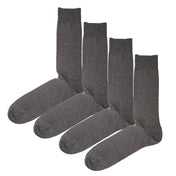 4 Pack - Premium Fine Ribbed Men’s Wedding & Formal Socks – Sleek Anthracite Grey
