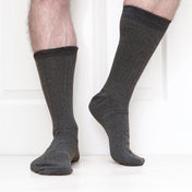 4 Pack - Premium Fine Ribbed Men’s Wedding & Formal Socks – Sleek Anthracite Grey