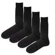 4 Pack - Premium Fine Ribbed Men’s Wedding & Formal Socks – Midnight Black