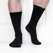 4 Pack - Premium Fine Ribbed Men’s Wedding & Formal Socks – Midnight Black
