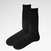 Black Recycled Rib Mens Socks | Sustainable Everyday Style