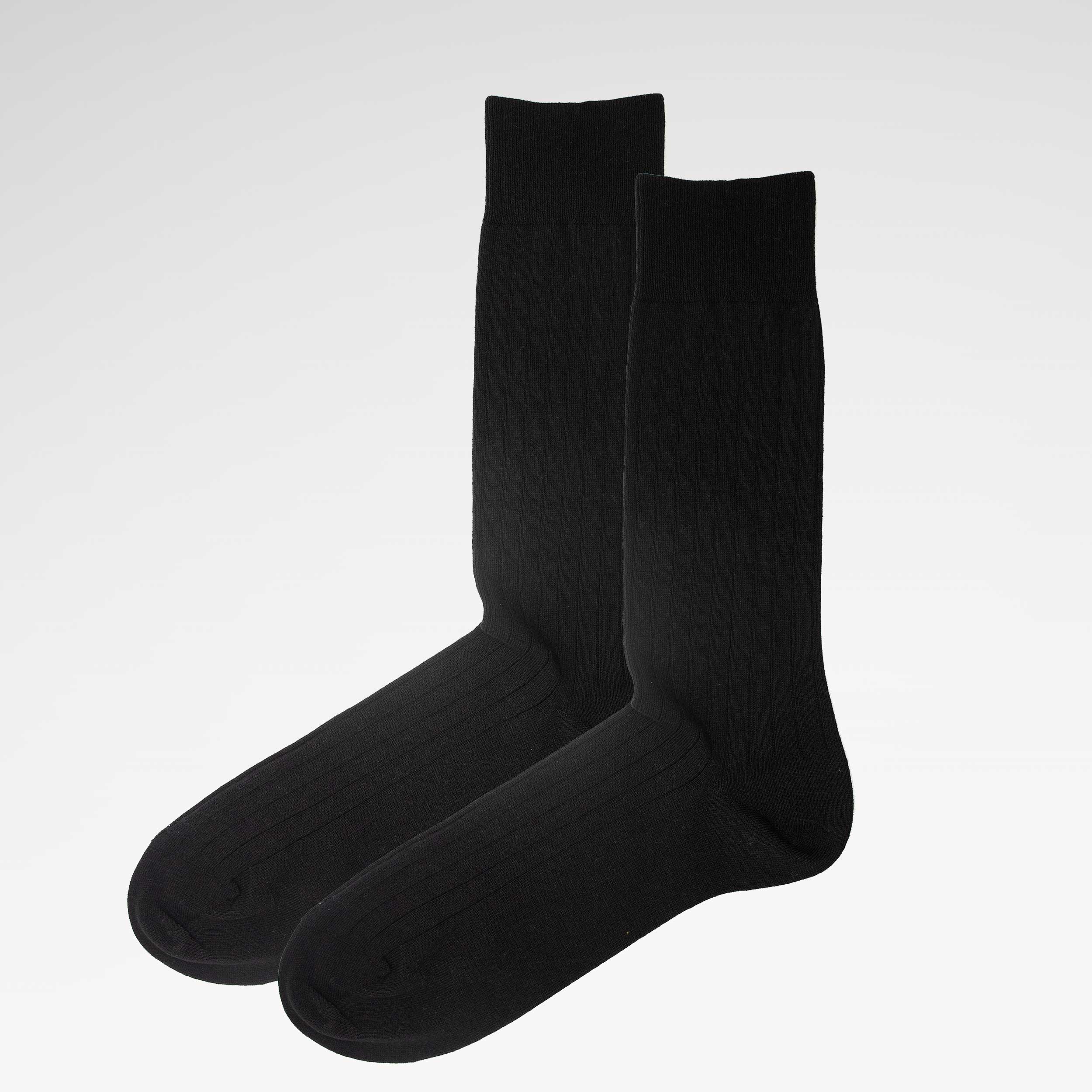 Black Recycled Rib Mens Socks | Sustainable Everyday Style