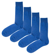 4 Pack - Premium Fine Ribbed Men’s Wedding & Formal Socks – Sweet Blue Melange