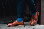 Sweet Blue Recycled Rib Mens Socks | Eco-Friendly Comfort