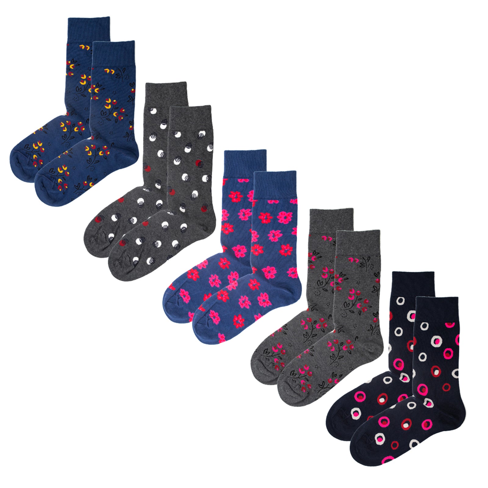 Continental Elegance: Luxury Organic Cotton Men’s Socks (5 Pack) | One Size UK 7-11