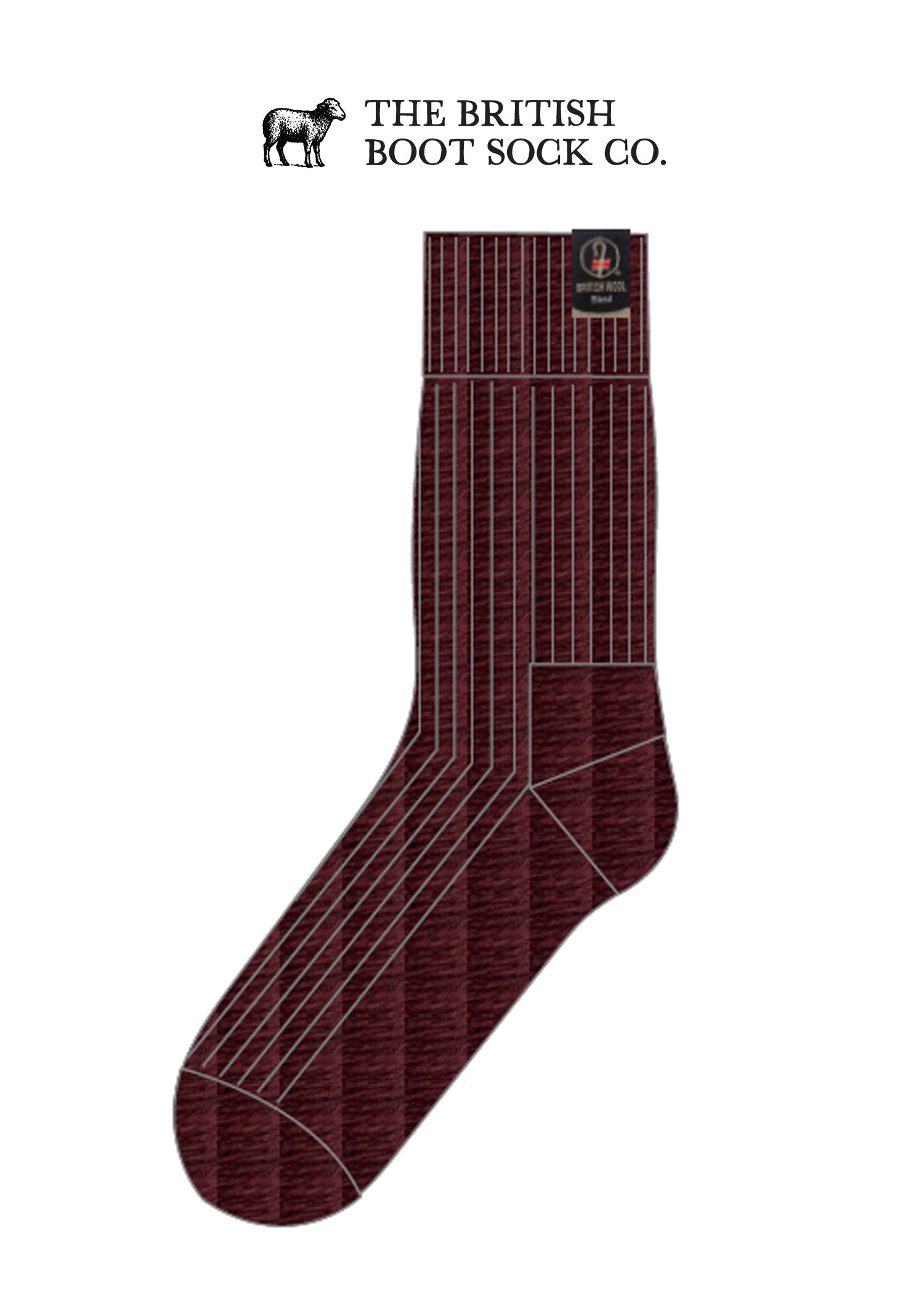 British Wool Boot Socks – Burgundy | 100% British Wool Luxury Boot Socks