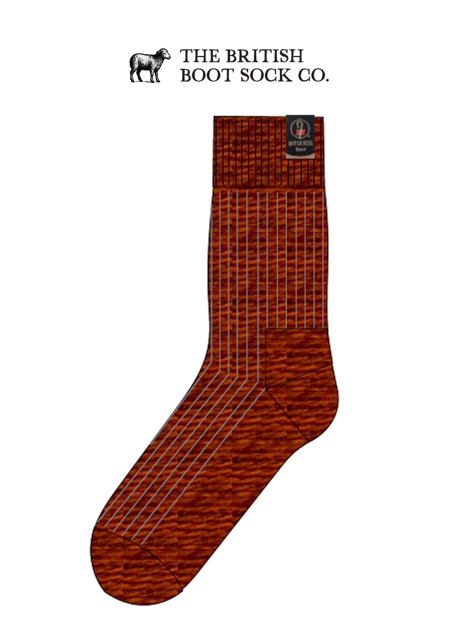 British Wool Boot Socks – Burnt Orange | 100% British Wool Luxury Boot Socks