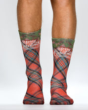 Check Berry Mens  Christmas Socks