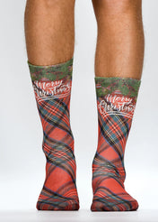 Check Berry Mens  Christmas Socks