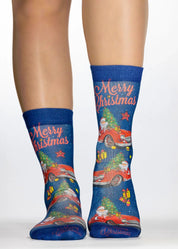 Christmas Car Ladies Socks