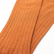 4 Pack - Premium Fine Ribbed Men’s Wedding & Formal Socks – Earthy Clay Orange