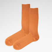 Clay Orange Recycled Rib Men’s Socks | Eco-Friendly & Stylish