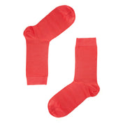 Luxury Socks Multipack 3 Pairs / 5-Pairs Coral Red Plain Colour Men's Crew Socks Size 7-12