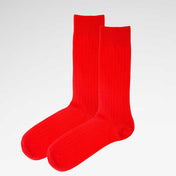 Red Recycled Rib Mens Socks | Eco-Conscious Style & Comfort