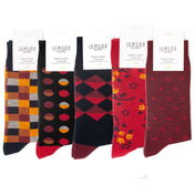 5pk Men's The Curiosity Collection Socks Gift Set – Organic Cotton Gentle Grip Socks, UK 9–12