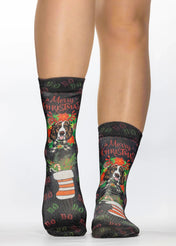 Deer Dog Ladies Christmas Socks
