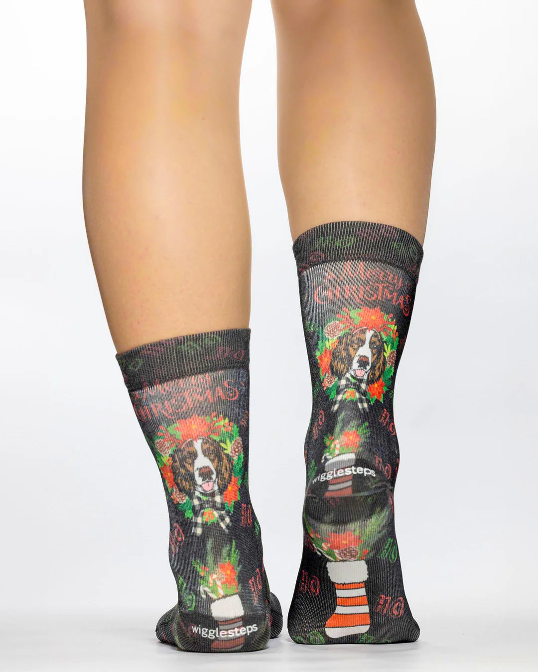 Deer Dog Ladies Christmas Socks