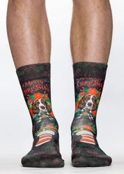 Deer Dog Mens Christmas Socks