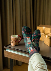 Deer Dog Mens Christmas Socks